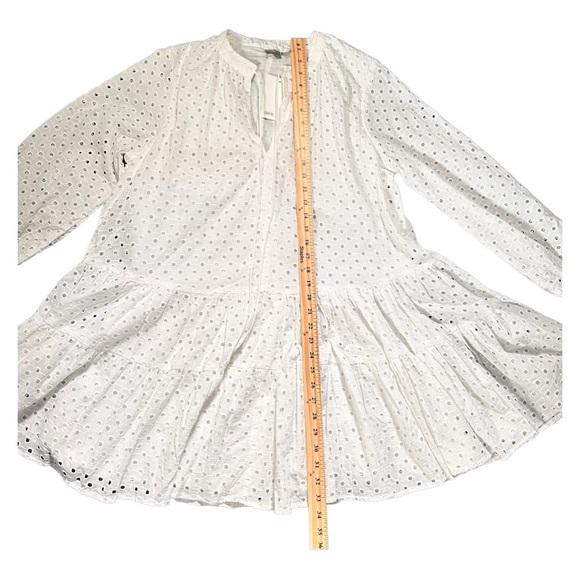 ASOS DESIGN Tiered Trapeze Mini Dress in Broderie White US Size 10 - Picture 9 of 13